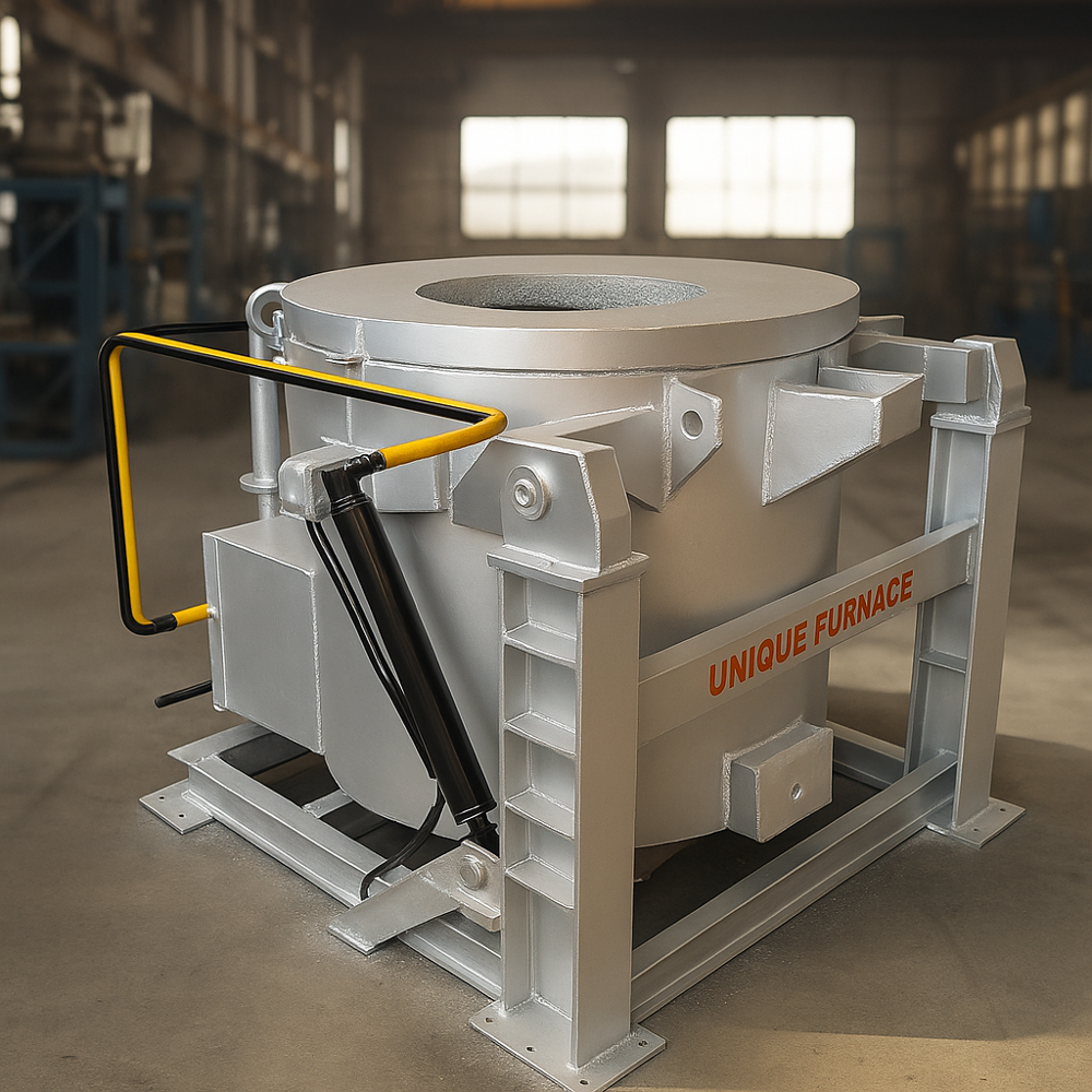Crucible Furnace Hydraulic Tilting - Color: Silver