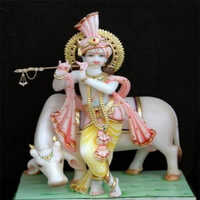 krishna with cow murti