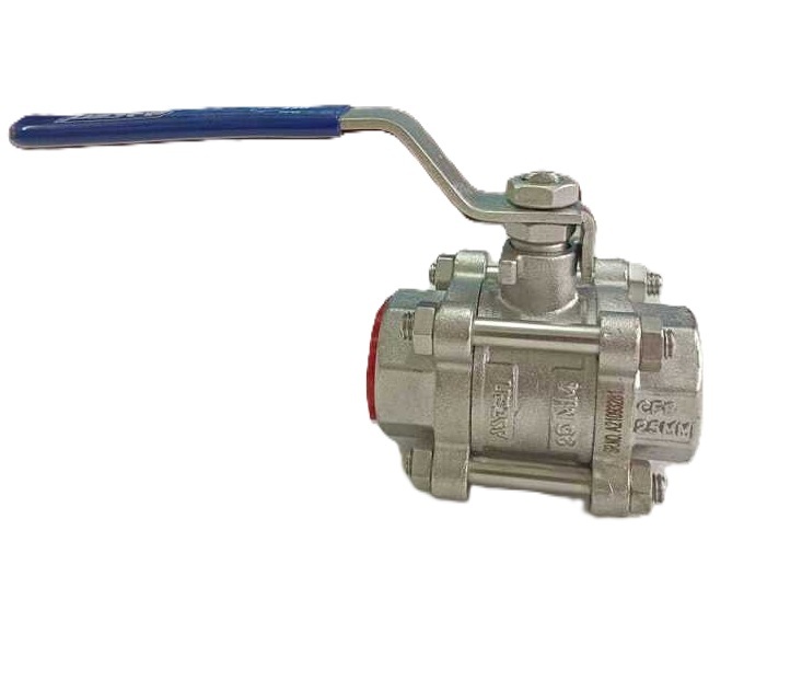 Industrial Manual 3 PC 2 Way Ball Valve Screwed End