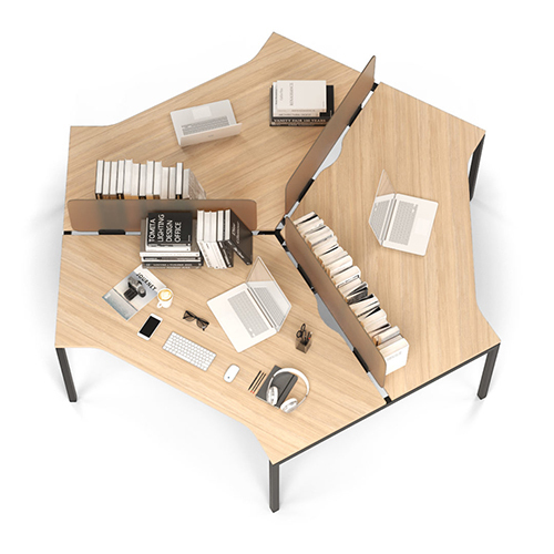 Bench Desks Clover Shaped Nova Narbutas Workstation