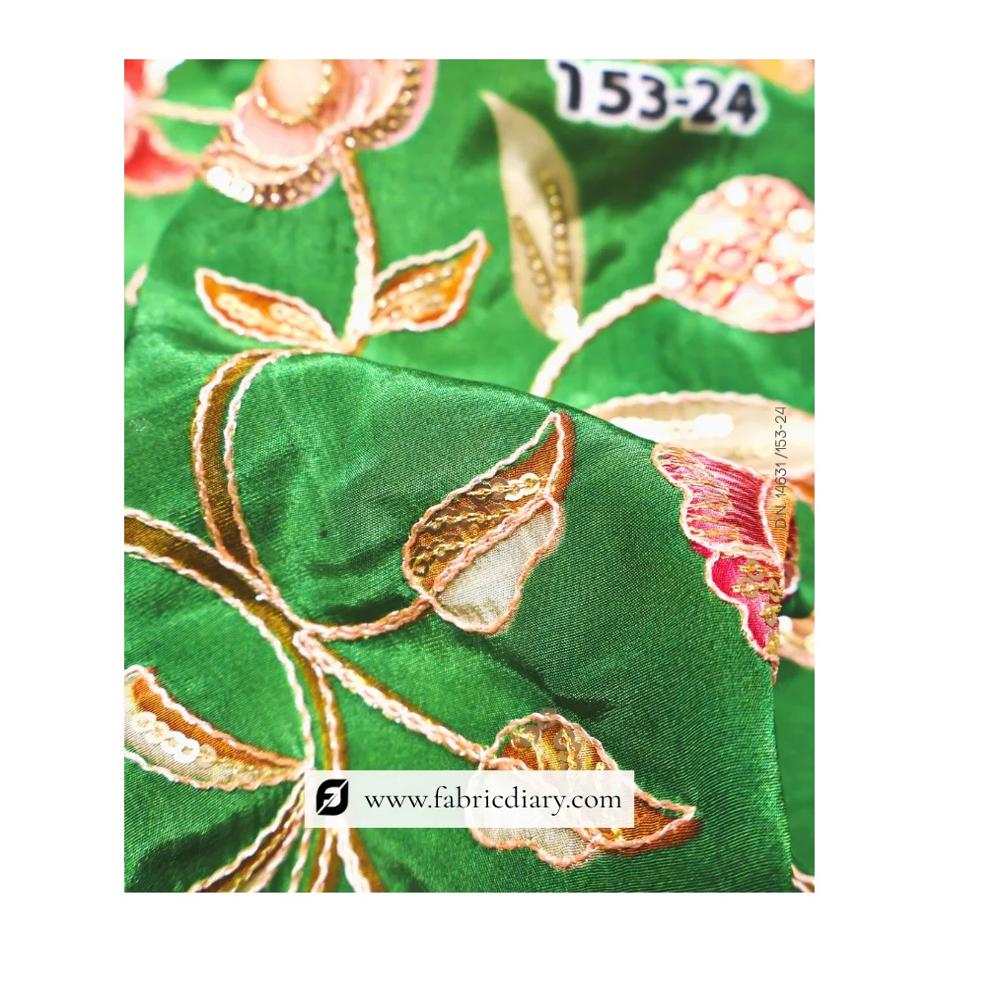Grey Green Floral Panel Printed Fabric Bangalore Design Hub