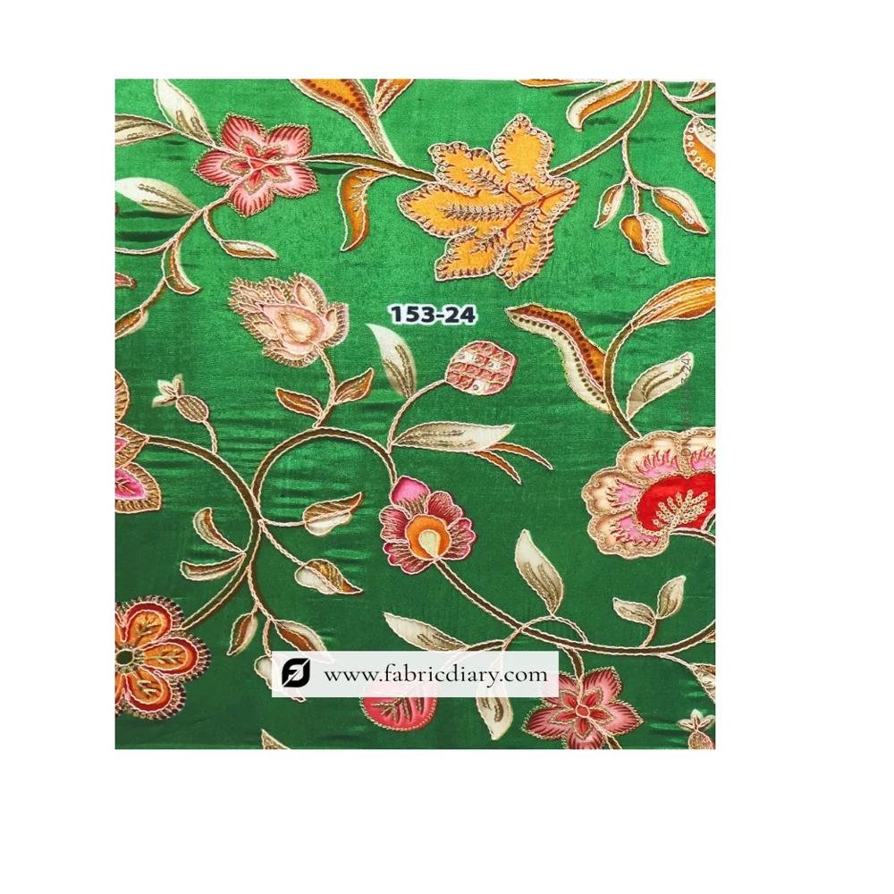 Grey Green Floral Panel Printed Fabric Bangalore Design Hub