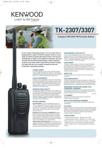 Kenwood Walkie Talkies - Frequency Range (Hz): 350-370 Megahertz (Mhz)