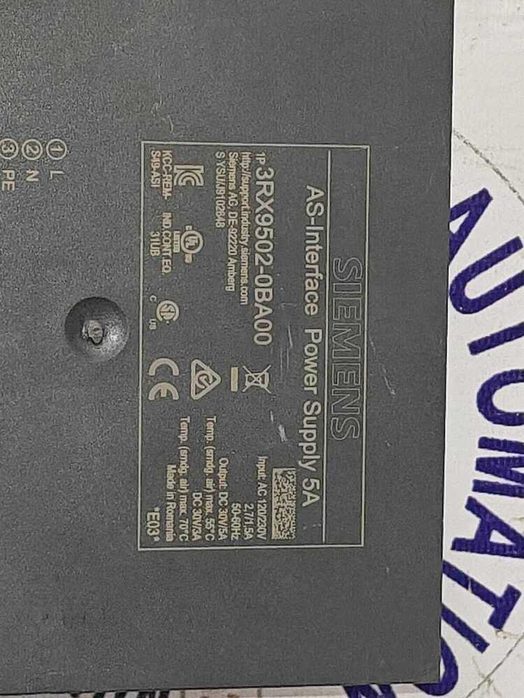 Siemens 3r9502-0ba00 - Used Condition | Industrial Automation Component For Reliable Performance And Extended Longevity