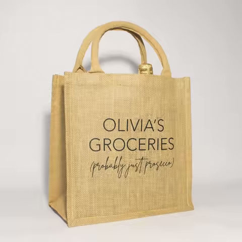 Manufacturer Custom Grocery Daily Carrying Casual Reusable Shopping Jute Bags Wholesale Jute Tote Bags