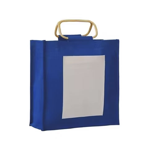 Natural Burlap Jute Bag Reusable Customized Grocery Shopping Tote Bag Simple Design with Letter Pattern for Gift