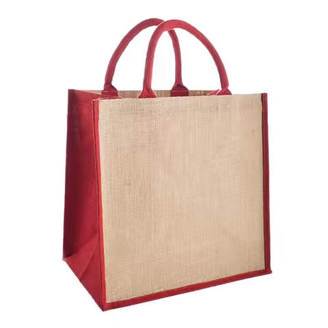 Wholesale Custom Logo Fashionable Reusable Jute Tote Shopping Bags Burlap Jute Bag Eco Reusable Shopping Plain Jute Tote Bags