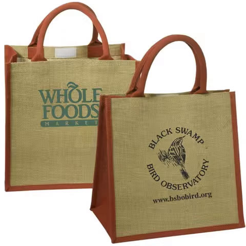 Manufacturer Custom Reusable Natural Burlap Linen Jute Tote Bag Jute Bag for Promotion Gift Wedding Shopping Bags