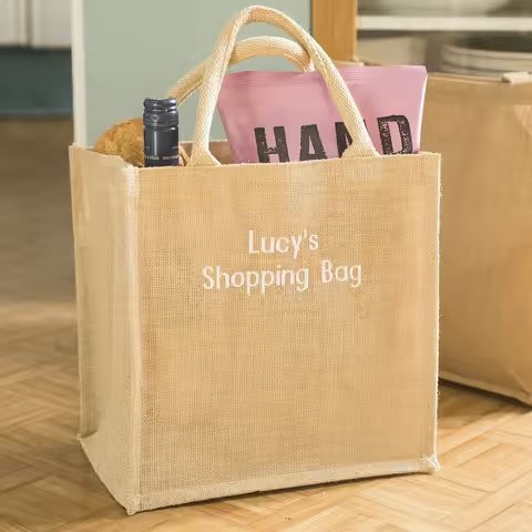 Wholesale Custom Eco-friendly Reusable Grocery Shopping Tote Jute Burlap Bag Rope Handle Linen Beach Recycled Hemp Canvas Logo