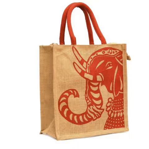 High Quality Custom Jute Linen Handbag Durable and Washable Hand Painted Shopping Bag Factory Sale Promotional Item