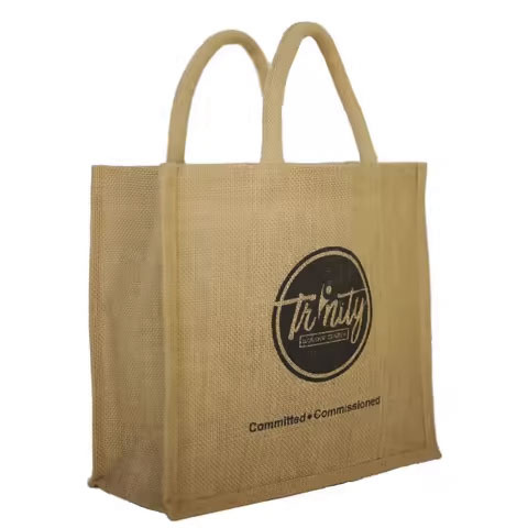 Wholesale New Style Eco-Friendly Foldable Jute Burlap Bag Hot Sale Reusable Natural Fashion Bag Custom Logo Promotional Bags