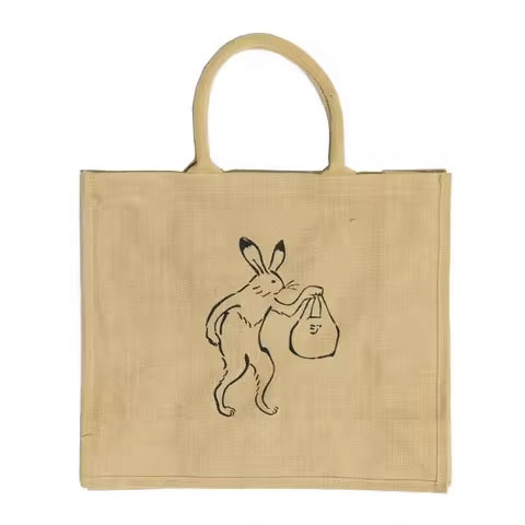 2025 Wholesale Custom Logo Printed Jute Tote Beach Bags Extra Large Fashionable Washable Ladies' Promotional Shopping Bags