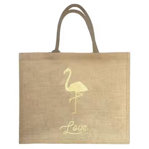 Wholesale Eco-Friendly Grocery Jute Bag Custom Printed Wedding Gift Shopping Handbag Reusable Beach Burlap Tote Promotional Bag