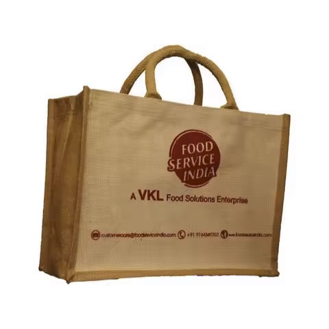 Wholesale Custom Printed Logo Ladies' Jute Beach Bag Canvas Shoulder Tote Handbags Ladies' Gunny Cotton Bag Burlap Bag With Logo