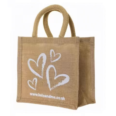 Eco-Friendly Reusable Jute Burlap Linen Tote Bag Custom Logo Printed Natural Recycled Shopping Bag