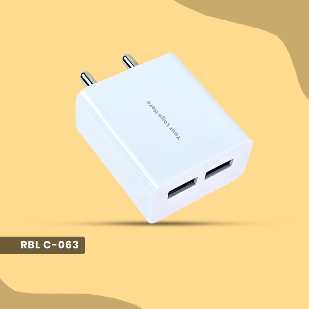 2.8A Dual USB Port Wall Charger  Fast Charging Adapter for All Devices (C 063)