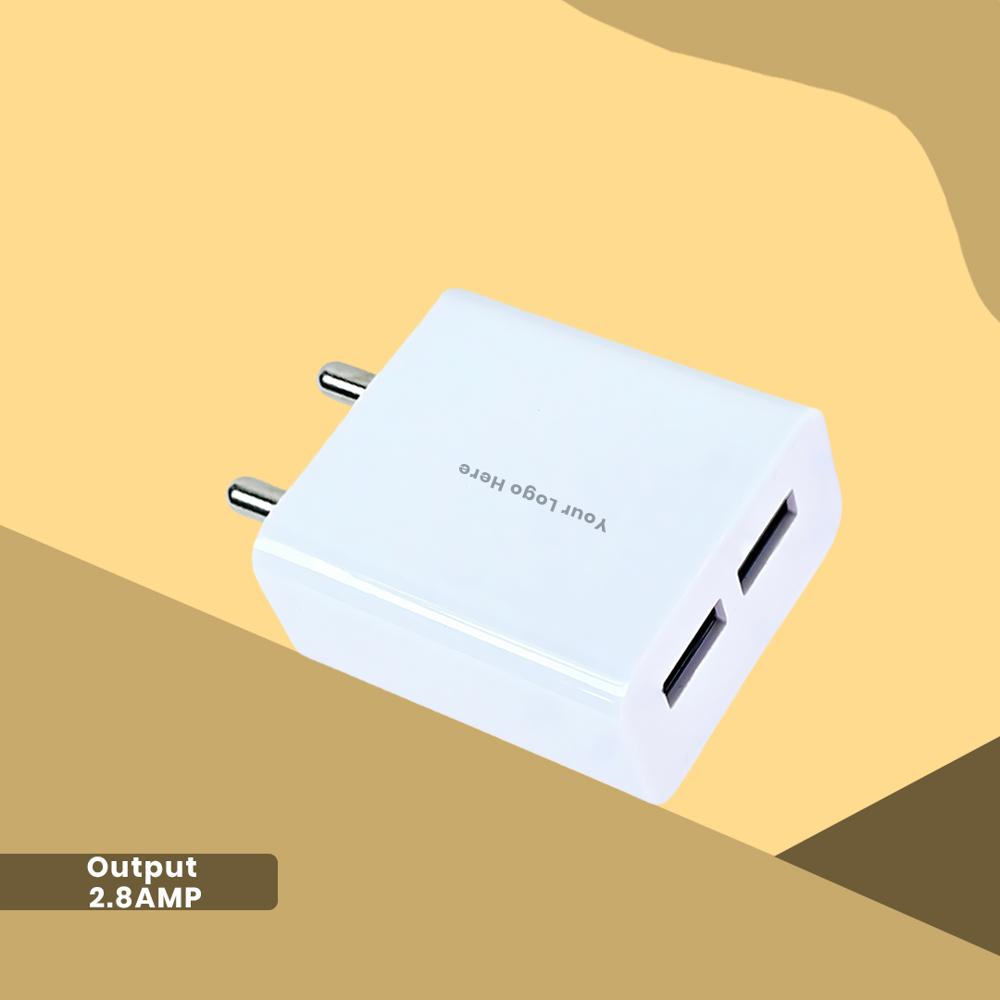 2.8A Dual USB Port Wall Charger  Fast Charging Adapter for All Devices (C 063)