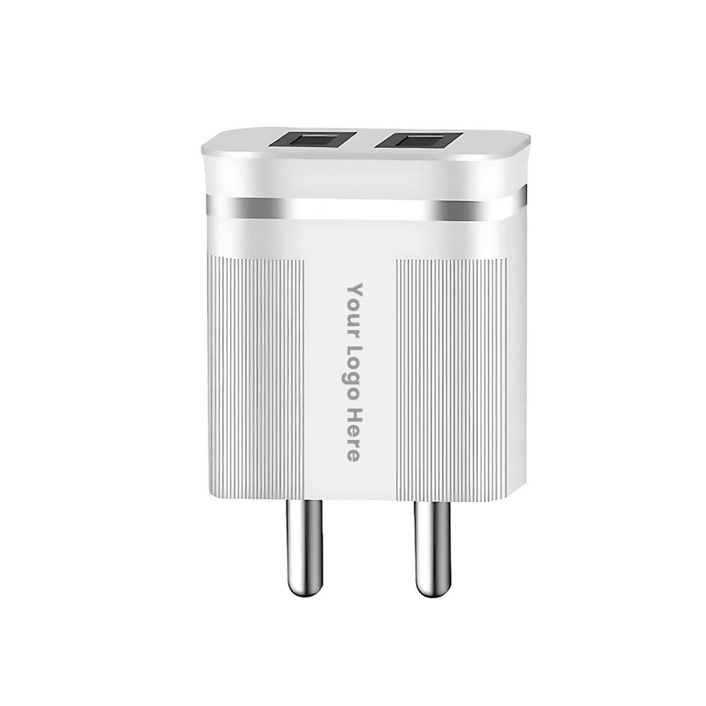 Dual Port USB Wall Charger Fast & Safe Charging Adapter for Smartphones & USB Devices ( C 078)