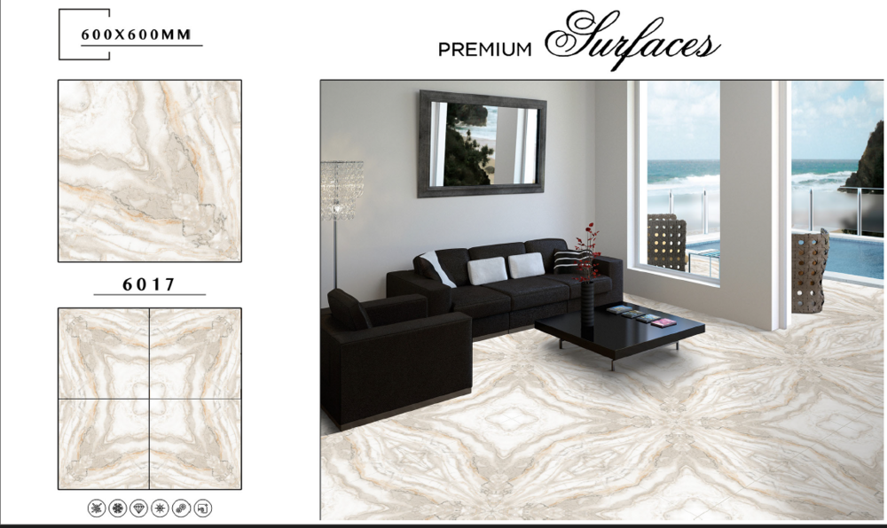 Rectified floor tiles