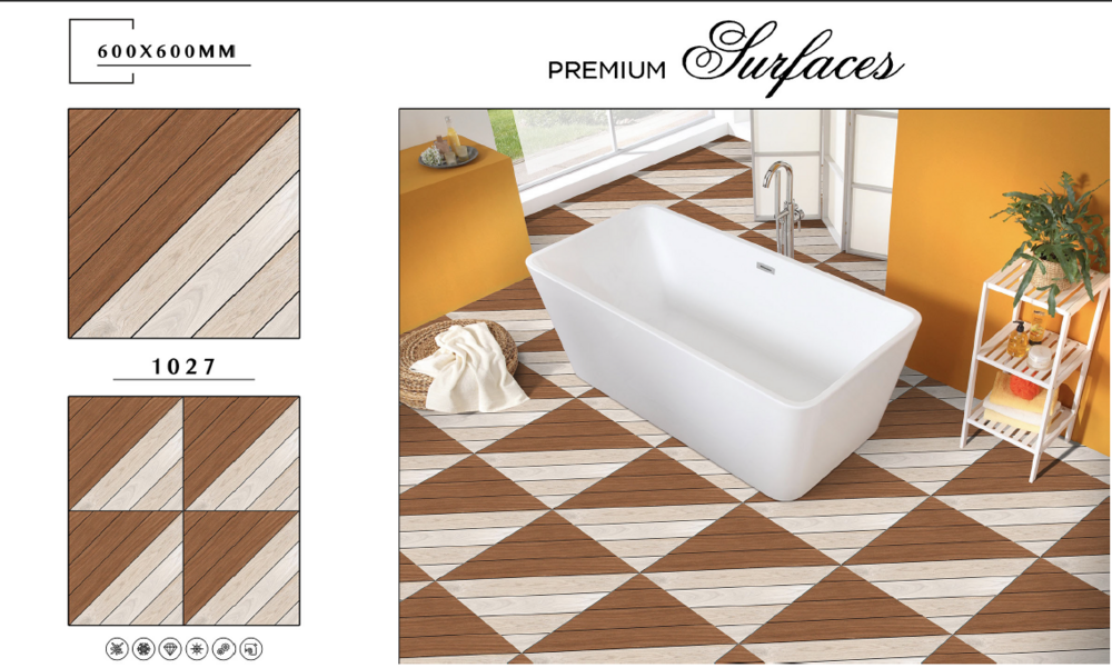 Rectified floor tiles