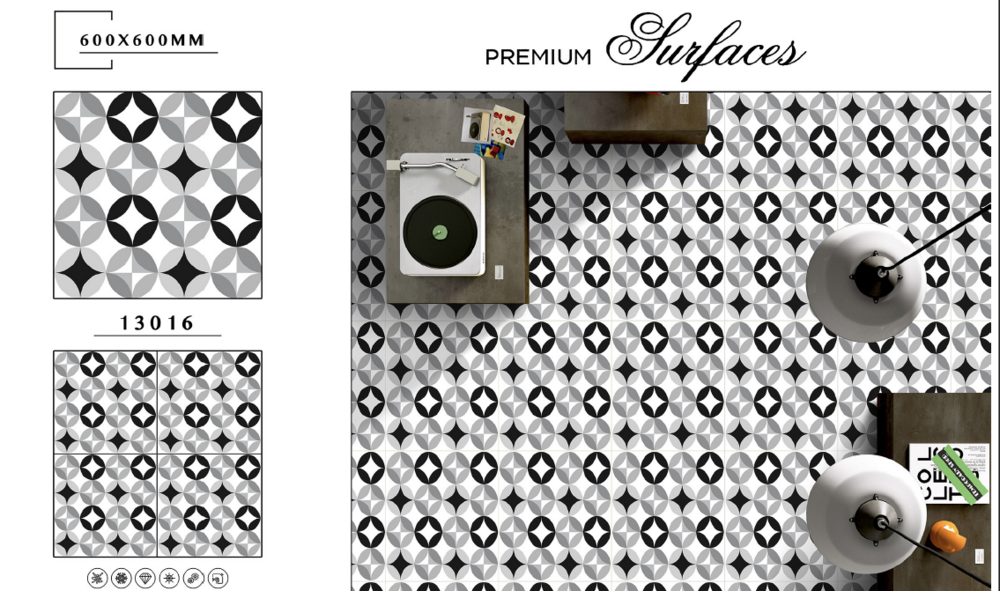 Modern floor tiles