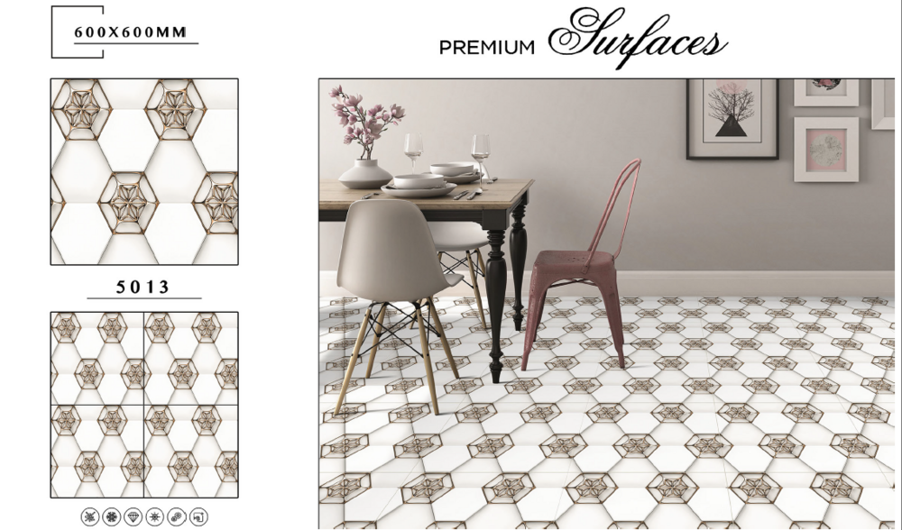 Bathroom floor tiles
