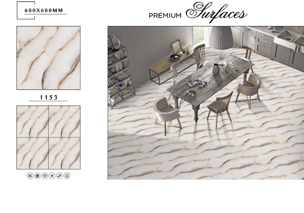 Floor Cladding Tiles - Color: White
