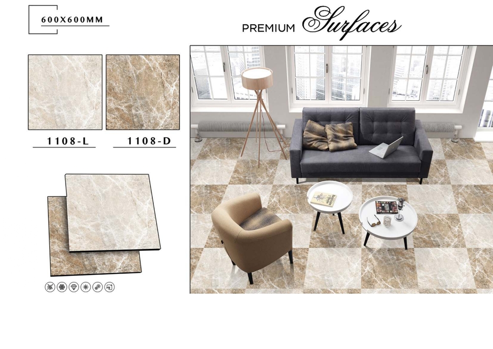 Waterproof Floor Tile - Color: White