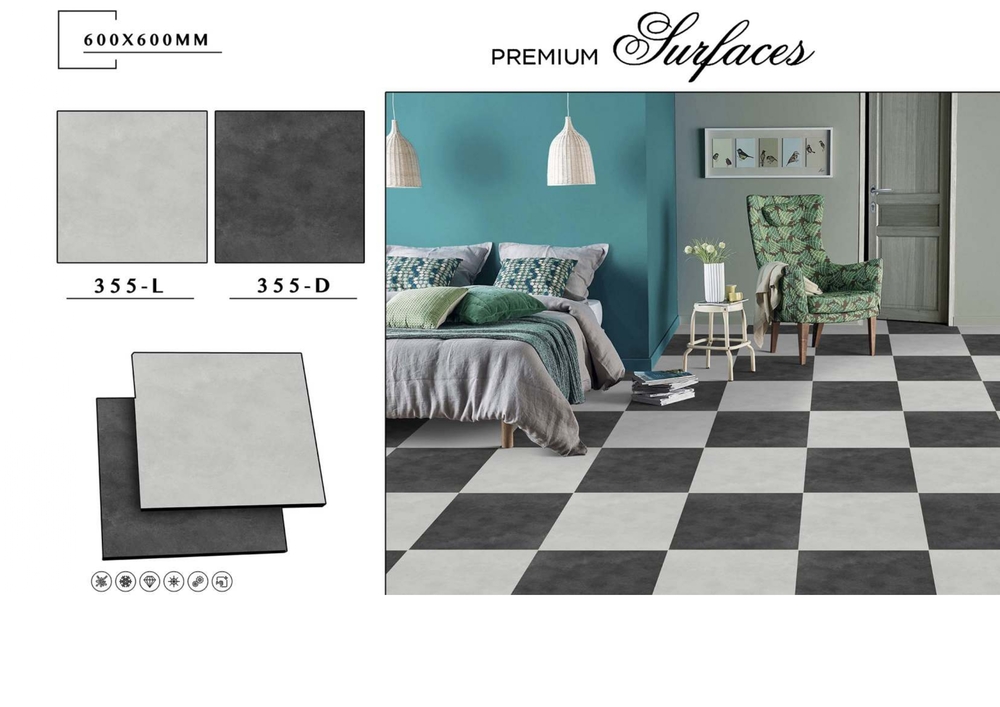 Waterproof Floor Tile - Color: White