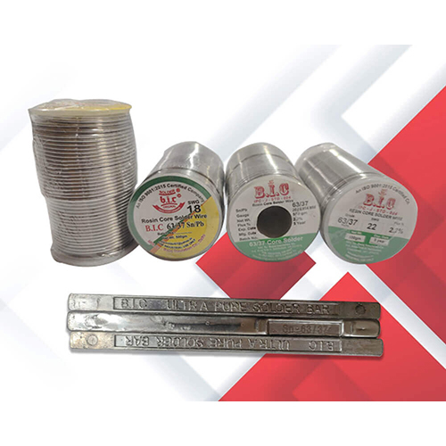B.I.C 63-37 Resin Core Solder Wire And Solder Bars - Color: Silver