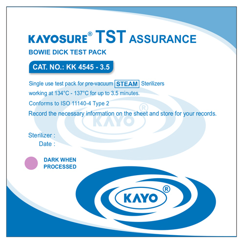Kayosure Tst Assurance Bowie Dick Test Pack - Color: White