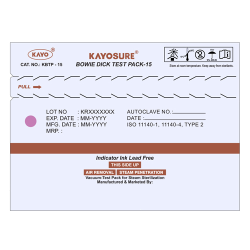 Kayosure Bowie Dick Test Pack-15 - Color: White