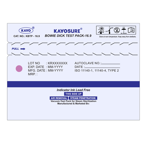 Kayosure Bowie Dick Test Pack-16.9 - Color: White