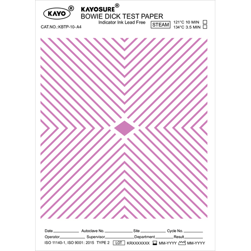 Kayosure Bowie Dick Test Paper A4 - Color: Multicolor