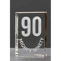 12x8x6cm 3d Crystal Cube - High-quality Transparent Crystal, Polished Finish , Elegant Tabletop Decorative Piece For Events