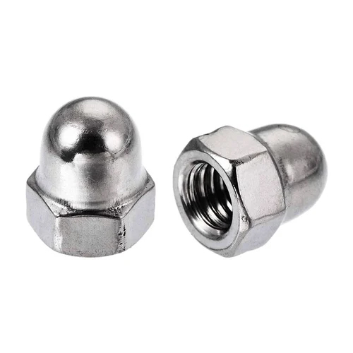 Mild Steel Dome Nut - Color: Silver