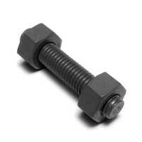 High Tensile Nut Bolt - Grade 8.8, 24mm Diameter X 120mm Length, Sleek Black Color, Black-oxide Surface Treatment, Industrial Use