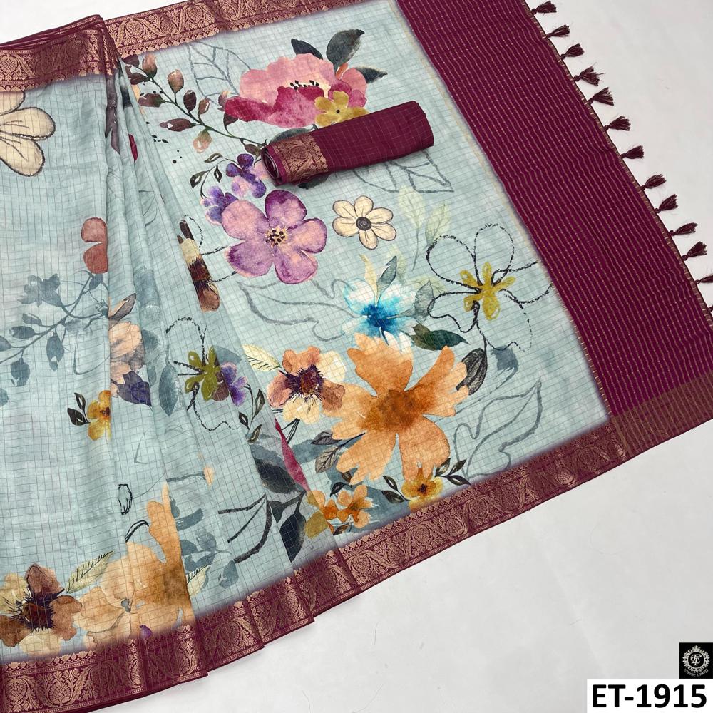 Floral Printed SILK Saree