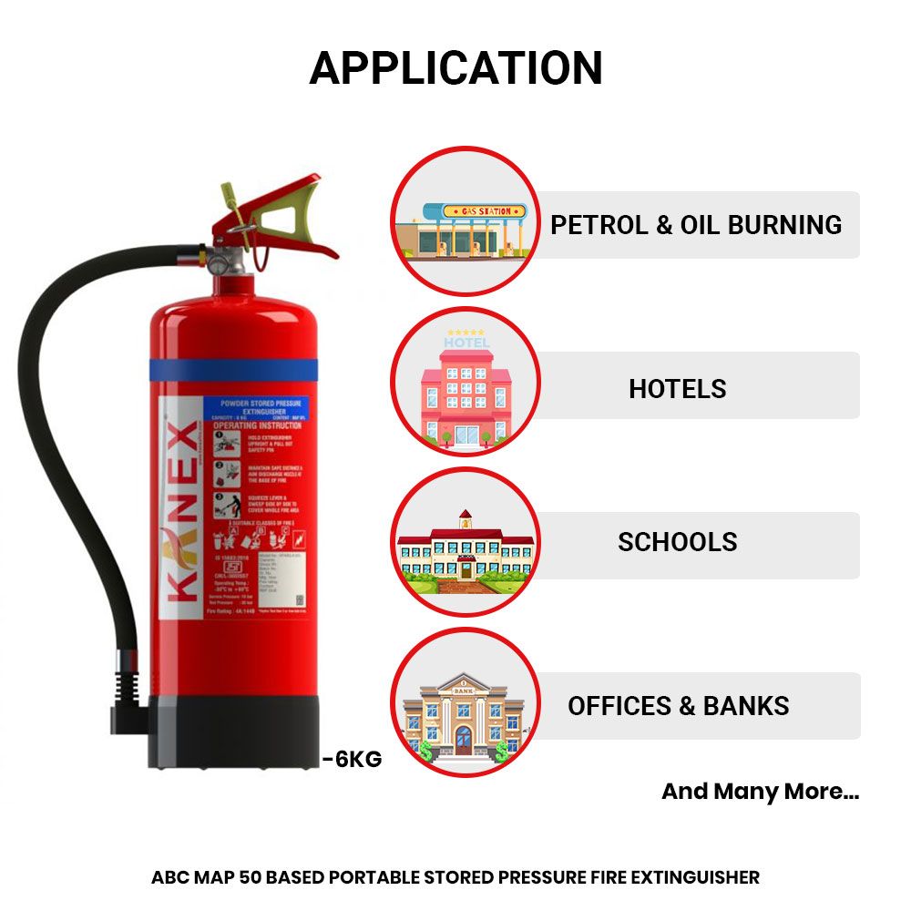 Abc Type Fire Extinguisher 6 Kgs - Coating Type: Powder Coated