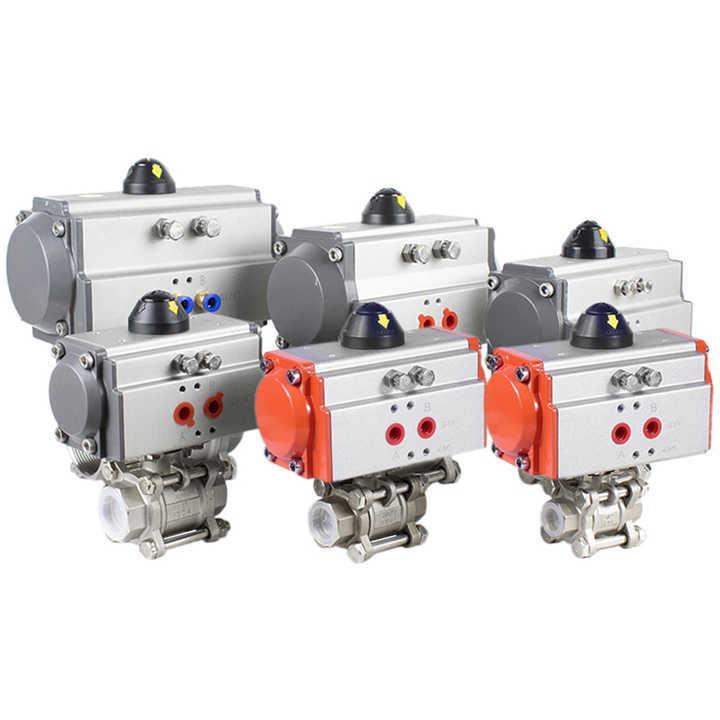 PNEUMATIC ACTUATOR OPERATE 3 PICS BALL VALVE SCREWED BODY SS304, SS316, WCB
