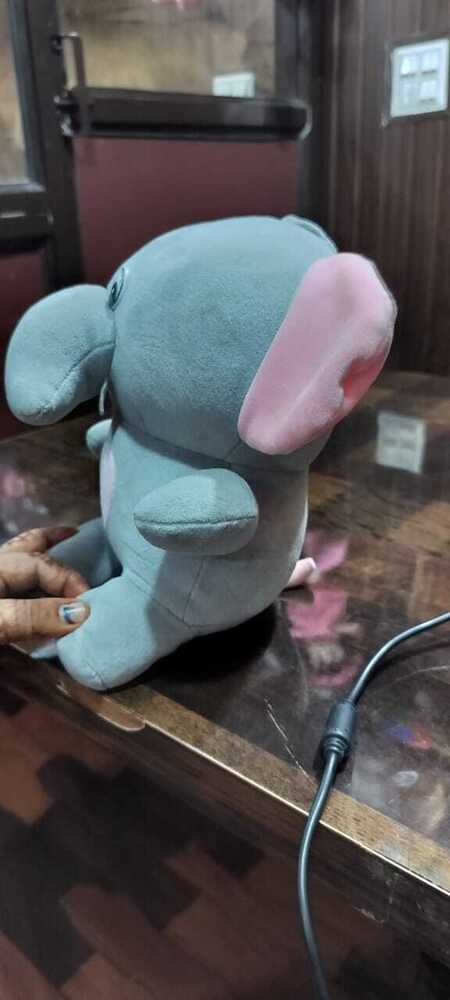 Appu Elephant Soft Toys - Plush Toy Made From Soft Fabric, 12 Inches Tall, Pink Inner Ears With Circular Belly Patch, Ideal For Kids' Playtime