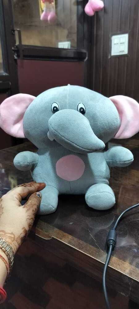 Appu Elephant Soft Toys - Plush Toy Made From Soft Fabric, 12 Inches Tall, Pink Inner Ears With Circular Belly Patch, Ideal For Kids' Playtime