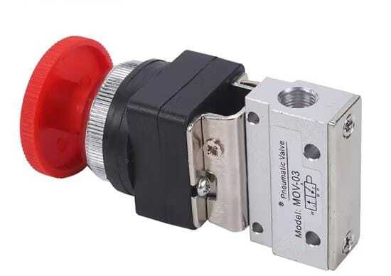 3-2 WAY PUSH RED COLOR BUTTON VALVE 1-8