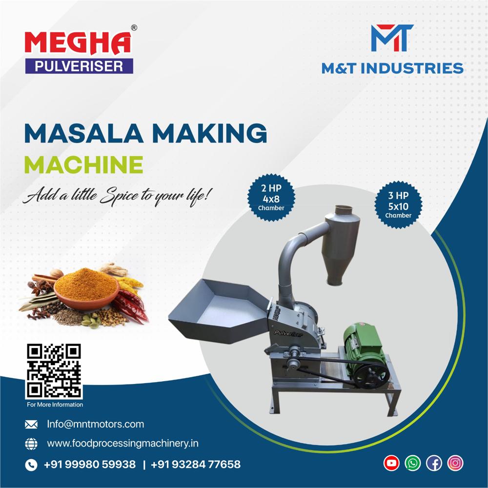 5 Hp 6x12 Masala Pulveriser - Color: Light Gery