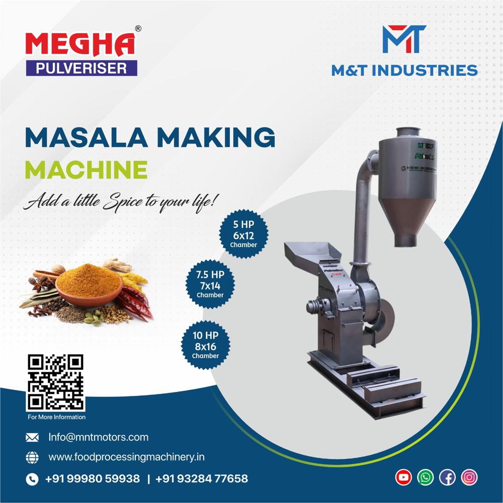 5 Hp 6x12 Masala Pulveriser - Color: Light Gery