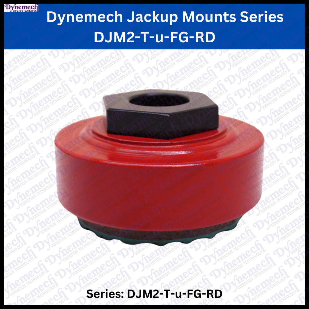 Dynemech Level Adjustment Foot Heavy-duty Anti Vibration Mount   Series Djm2-t-u-fg-rd - Color: Red