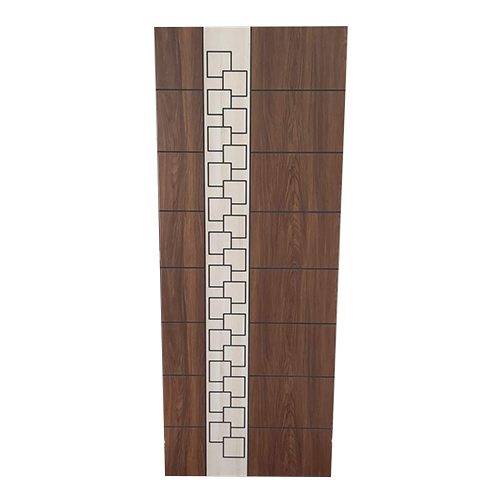 Designer Laminated Groove Door - Color: Brown