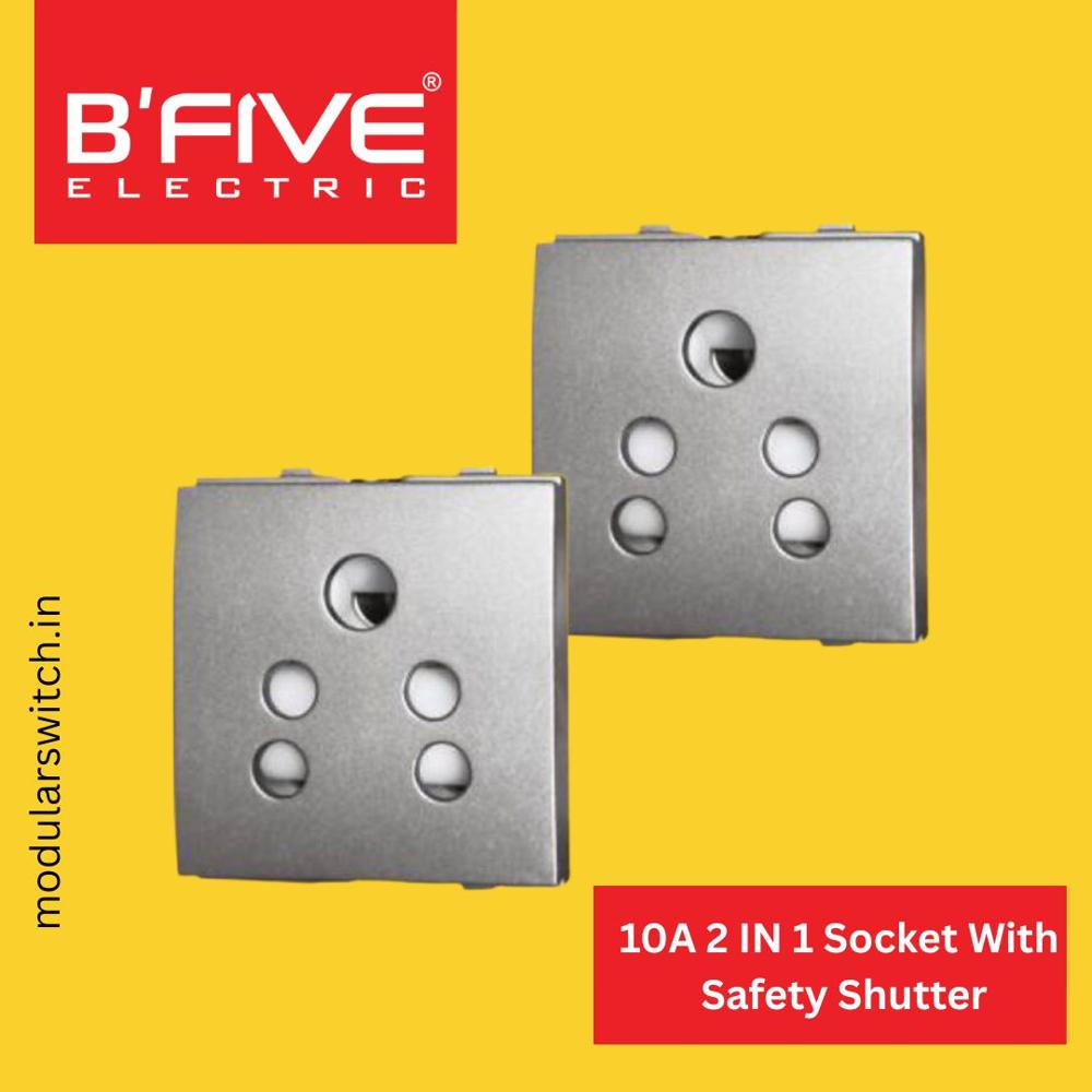 Electric Socket | 10A 2 IN 1 Socket With Safety Shutter
