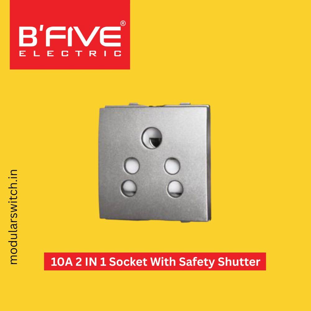 Electric Socket | 10A 2 IN 1 Socket With Safety Shutter