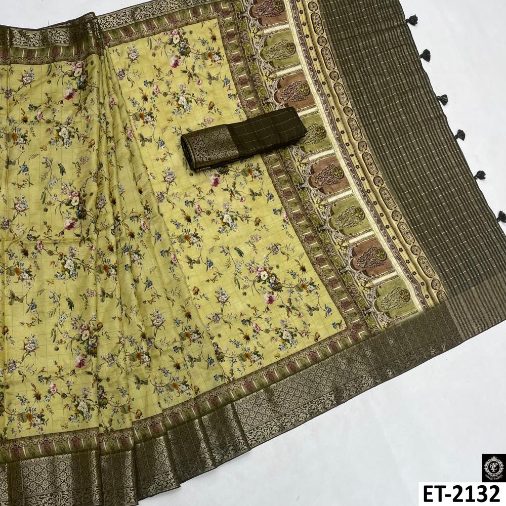 YELLOW SILK SAREE